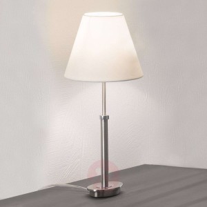 Niklowa lampa stołowa Lilly z materiału, 22
