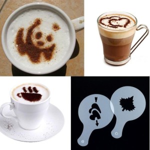 Szablony do kawy - Cappuccino - 16 sztuk - białe