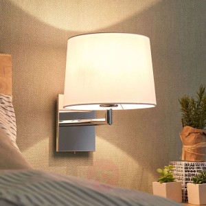 Lampa ścienna Randy z tekstylnym kloszem