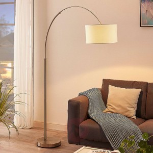Lampa stojąca Railyn z kloszem z tkaniny