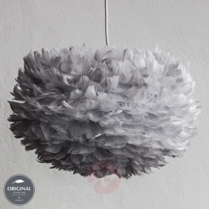 Lampa wisząca Eos medium, jasnoszara, z piór