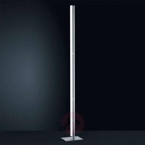 Smukła lampa stojąca LED VENTA, nikiel matowy