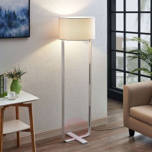 Tekstylna lampa podłogowa Tarika biała