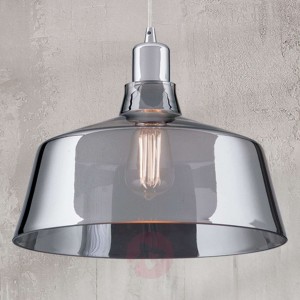 Szklana lampa wisząca Saroja, przydymiony szary