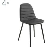 Zestaw 4 krzeseł Faro Black