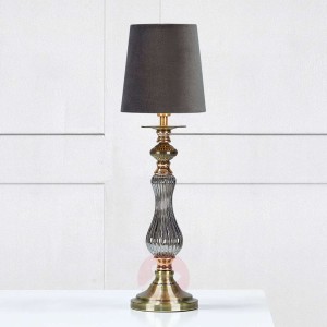 Lampa stołowa z tkaniny Heritage, klosz antracyt