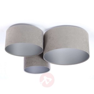 Lampa sufitowa 080, 3-punktowa, jasnoszara-srebrna
