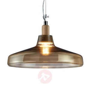 Płaska szklana lampa wisząca Dover, kolor szampana