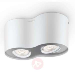 Biały, dwupunktowy spot LED Phase