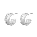 Snö Of Sweden Marseille Small Oval Earring Silver / Clear - Kolczyki