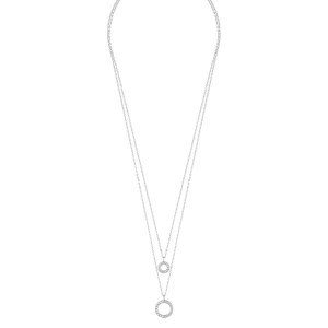 Snö Of Sweden Portal Double Necklace Silver / Clear 45cm