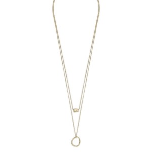Snö Of Sweden Charlize Double Necklace Plain Gold 50cm - Naszyjnik