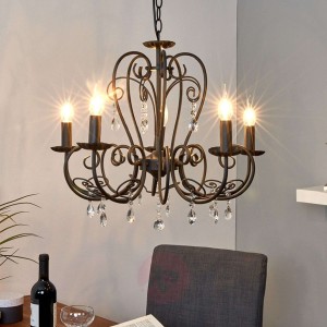 Pięciopunktowy żyrandol Sophina, czarny