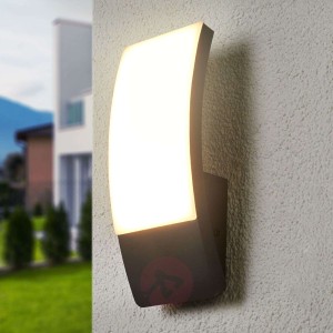 Wygięta lampa ścienna zewn. LED Siara, ciemnosz.