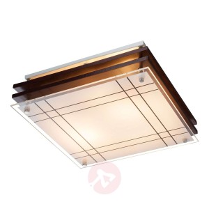 Drewniana lampa sufitowa Thees w kratę, 31 cm