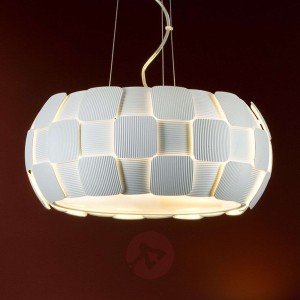 Biała lampa wisząca Quios ze świetnym kloszem