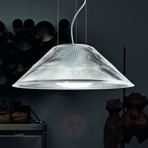 Rowkowana szklana lampa wisząca Corolla z LED