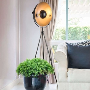 Trójnożna lampa stojąca Sandra, czarno-srebrna