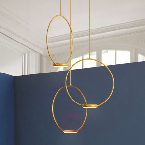 3-punktowa złota lampa wisząca LED Odigiotto