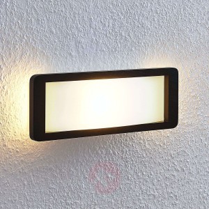 Lindby Shiva drewniana lampa ścienna szklany klosz