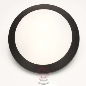 Lampa ścienna Umberta z czujnikiem, 2xE27, czarna