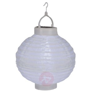 Modny solarny lampion LED Jumor, biały, Ø 30 cm