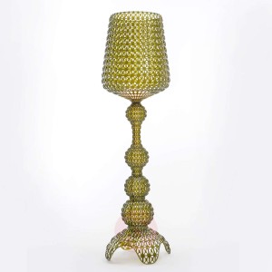 Designerska lampa stojąca LED Kabuki, zielona