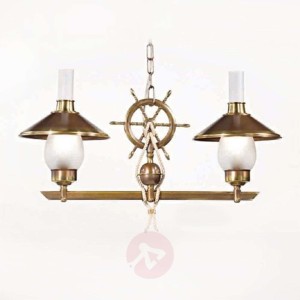 2-punktowa lampa wisząca Grecale z kołem sterowym