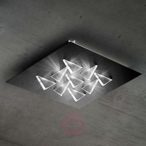 Połyskująca lampa sufitowa LED Cristalli, czarna
