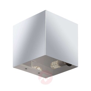 Chromowana lampa ścienna Nehle, kątowa, 1-pkt.