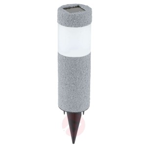 Szara solarna lampa LED Mino, grot ziemny