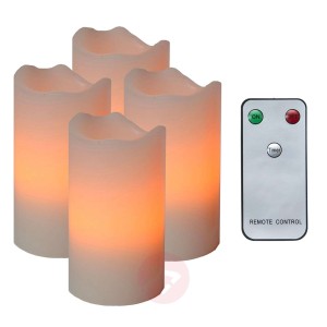 Zestaw 4-szt. – świece LED Candle, pilot, kremowe