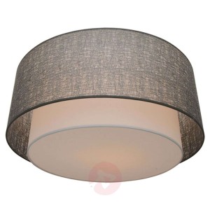 Tekstylna lampa sufitowa Gaas, srebrna, Ø 61 cm