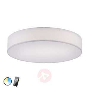 Sterowana tekstylna lampa sufitowa Q-Kiara – biała