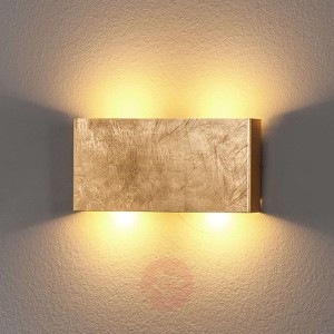 Złota lampa ścienna LED MAJA, ściemniana
