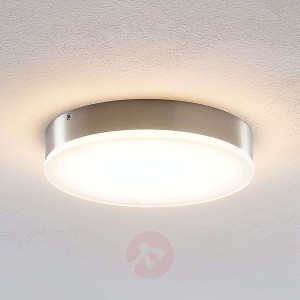 Lindby Leonta lampa sufitowa LED, nikiel Ø 20 cm