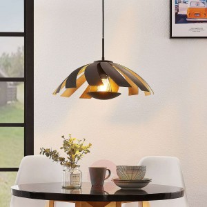 Lucande Archilleas lampa wisząca, czarno-złota