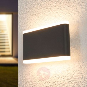 Vaiana – lampa zewnętrzna ścienna LED, ciemnoszara