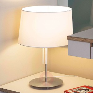 Stylowa tekstylna lampa stołowa Volta biała
