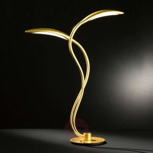 Hampton - lampa stołowa LED, złota, ściemniacz