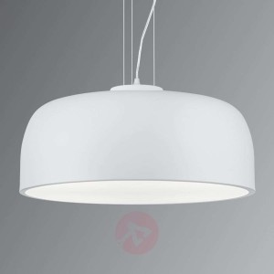Lampa wisząca Baron w formie półmiska, matowa biel