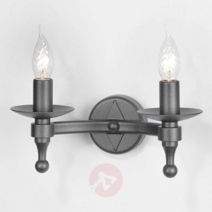Lampa ścienna WARWICK z kutego żelaza grafitowa