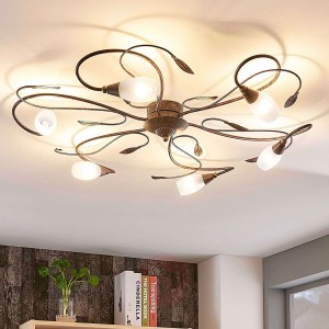 Zabawna lampa sufitowa Claudi, antyczny brąz