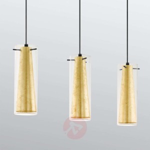 Lampa wisząca Pinto, złota, 3-punktowa