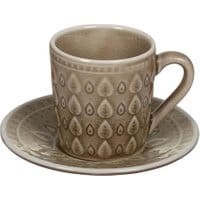 Zestaw filiżanka i talerzyk Leaf Design Tea Brown