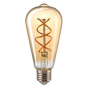Żarówka LED E27 ST64 5,5W curved Rustika złota