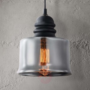 Z szarym szklanym kloszem - lampa wisząca Danas