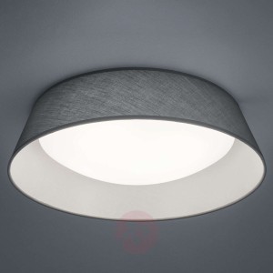 Tekstylna lampa sufitowa LED Ponts, szara, Ø 45 cm