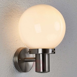 Kulista zewnętrzna lampa ścienna Samuel stal