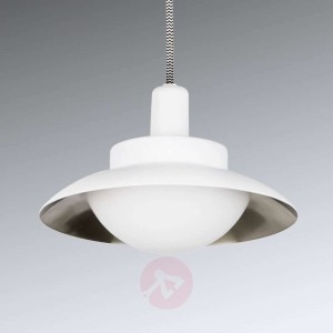 Lampa wisząca LED Side biała i niklowy matowy